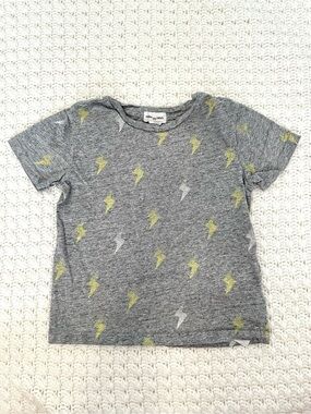 Miles The Label 4T Organic Cotton  Lightning Bolt Short Sleeve Tee Toddler